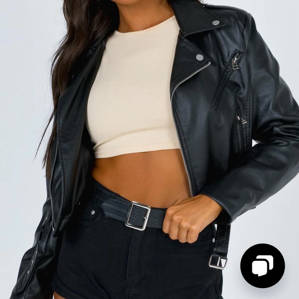 THE ZEPPELIN FAUX LEATHER JACKET BLACK